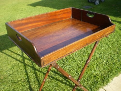 fig 3. Table tray butlers tray and original stand Regency Mahogany c1825