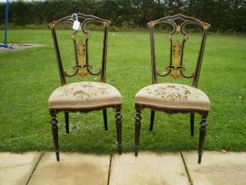 Chairs Pair of Regency Parcel Gilt Chairs Original Upholstery C1825
