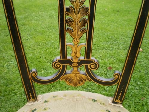 fig 2. Chairs Pair of Regency parcel gilt chairs original upholstery c1825