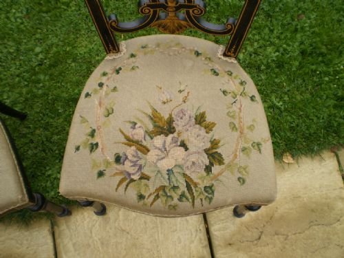 fig 3. Chairs Pair of Regency parcel gilt chairs original upholstery c1825