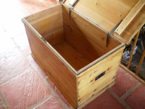 fig 3. Blanket box chest Victorian Pine