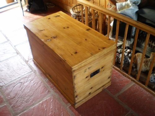 fig 4. Blanket box chest Victorian Pine