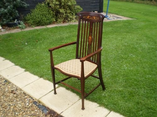 Chair Arts and Crafts Art Nouveau Inlaid C1900