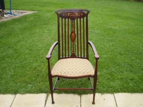 fig 2. Chair Arts and crafts Art nouveau inlaid c1900