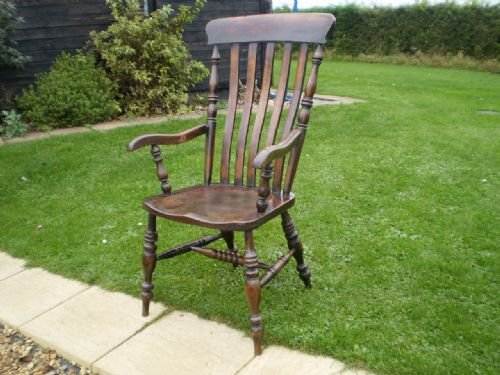 fig 1. Chair Victorian lathe back Grand father chair Beech and Elm