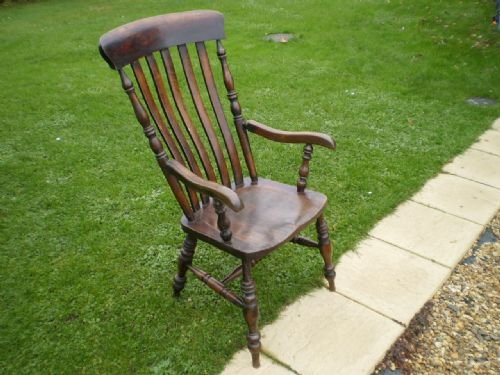 fig 3. Chair Victorian lathe back Grand father chair Beech and Elm