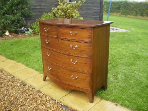 Chest of Drawers Regency Mahogany Bow Front C1825