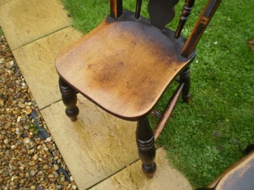 fig 3. Chairs Windsor Kitchen chairs 4 Beech, Ash and Elm Lancashire attr J Parkinson
