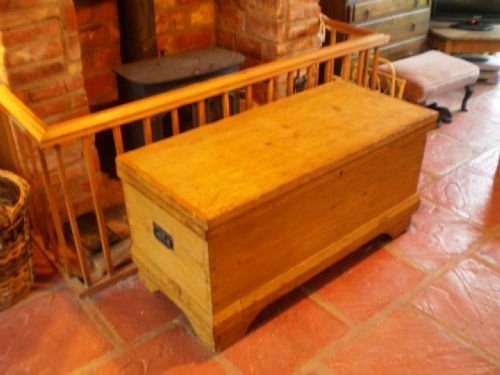 Blanket Box Chest Victorian Pine C1870