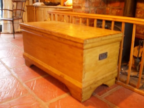 fig 1. Blanket box chest Victorian Pine c1870