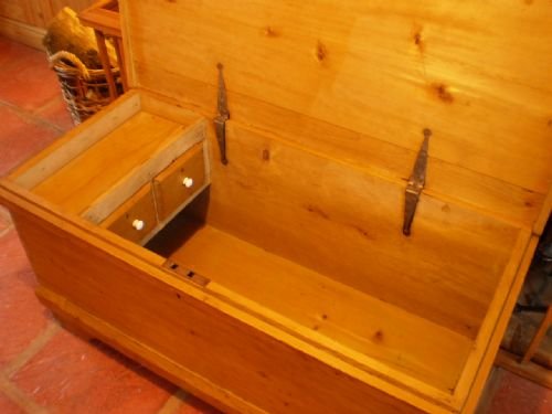 fig 2. Blanket box chest Victorian Pine c1870