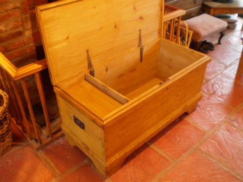 fig 3. Blanket box chest Victorian Pine c1870