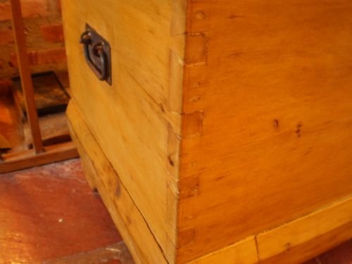 fig 4. Blanket box chest Victorian Pine c1870