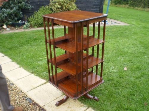 Bookcase Victorian Mahogany Revolving C1890 Fine Quality