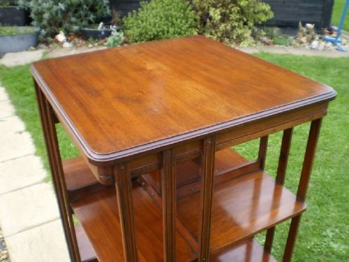 fig 1. Bookcase Victorian mahogany revolving c1890 fine quality