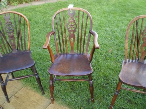 fig 1. Chairs Victorian Windsor Wheelbacks Beech and Elm