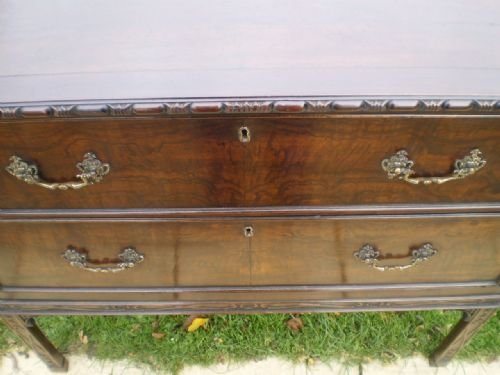 fig 1. Chest of drawers sideboard chest on stand Victorian Mahogany Chippendale carving