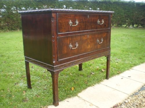fig 2. Chest of drawers sideboard chest on stand Victorian Mahogany Chippendale carving