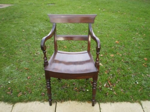 fig 1. Chair George IV Mahogany scroll armchair c1820
