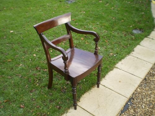 fig 2. Chair George IV Mahogany scroll armchair c1820