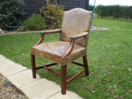 Chair Gainsborough Leather Mahogany Armchair C1900