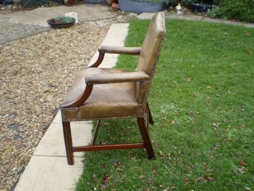 fig 4. Chair Gainsborough leather Mahogany armchair c1900