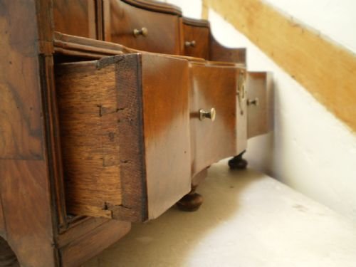 fig 4. Chest of drawers Queen Jewellery box desktop burr Walnut c1710