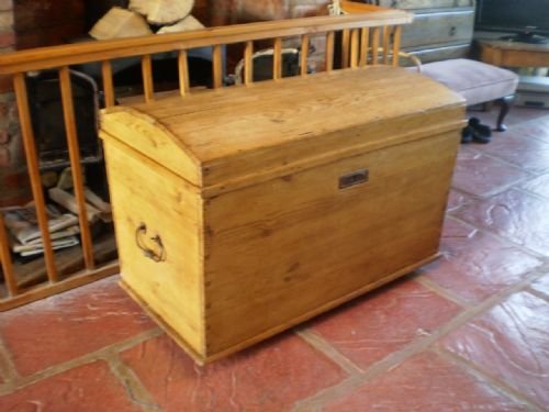 Blanket Box Chest Victorian Pine Dome Top