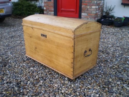 fig 2. Blanket box chest Victorian Pine dome top