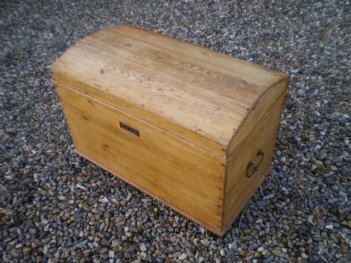 fig 3. Blanket box chest Victorian Pine dome top