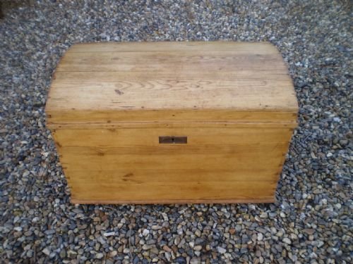 fig 4. Blanket box chest Victorian Pine dome top