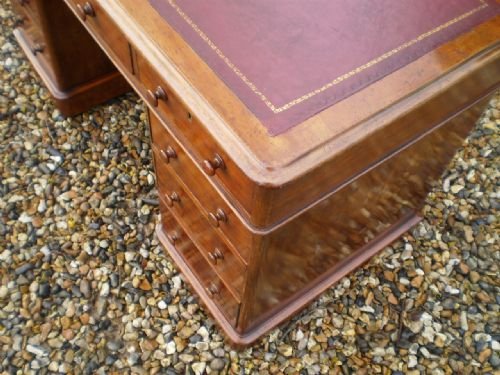 fig 1. Desk Victorian Mahogany twin pedestal c1860