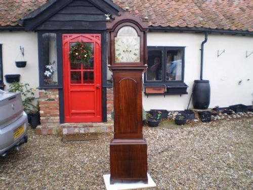 Clock Grandfather Long Case George IV Mahogany Bullock Beccles C1820
