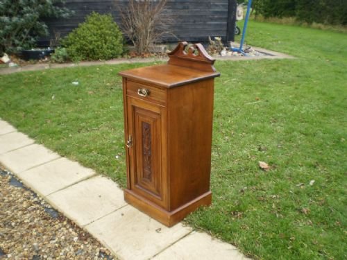Bedside Cupboard Cabinet Walnut Victorian C1890