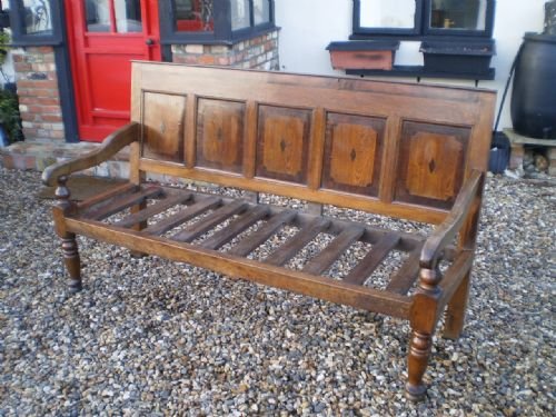 fig 3. Settle settee sofa George III Oak and Mahogany c1800