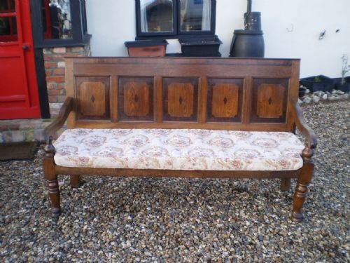 fig 4. Settle settee sofa George III Oak and Mahogany c1800