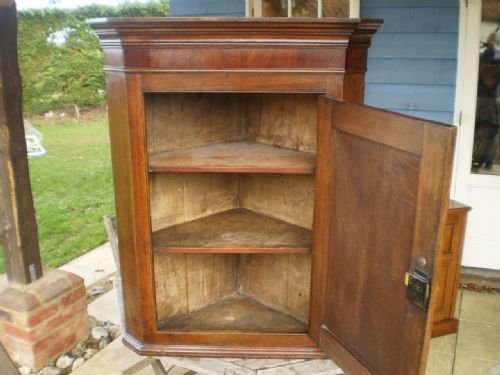 fig 4. Cupboard corner George III Mahogany and Oak c1790