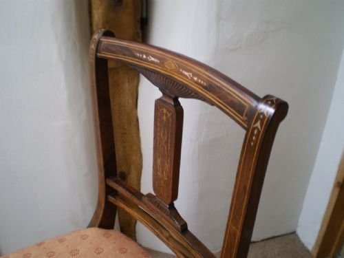 fig 1. Chairs pair of Victorian inlaid solid Rosewood c1880