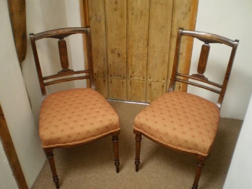 fig 3. Chairs pair of Victorian inlaid solid Rosewood c1880