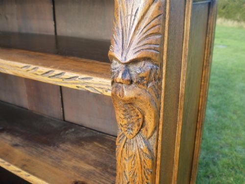 fig 1. 	
Bookcase Victorian carved Oak c1890