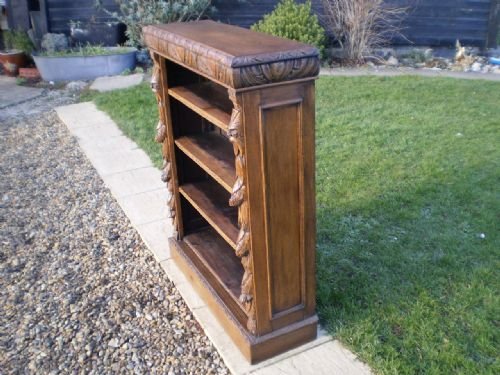 fig 2. 	
Bookcase Victorian carved Oak c1890