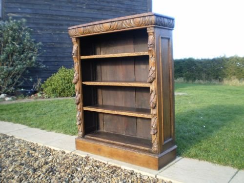 fig 3. 	
Bookcase Victorian carved Oak c1890