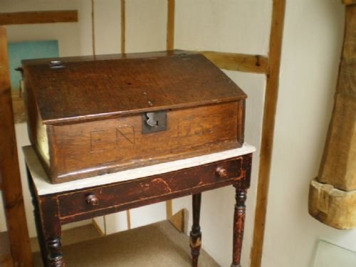 Bible Box Desk George II Oak 18th Century Dated 1755