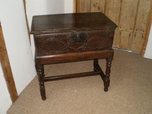 Bible Box 17th Century Oak C1680 on Victorian Stand