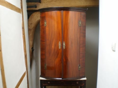 Cabinet Corner George III Mahogany Bowfront C1790