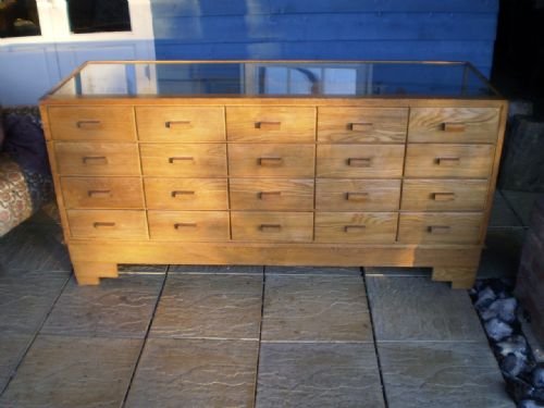 Haberdashery Cabinet Drawers Oak by Yugin and Sons London W1 C1920