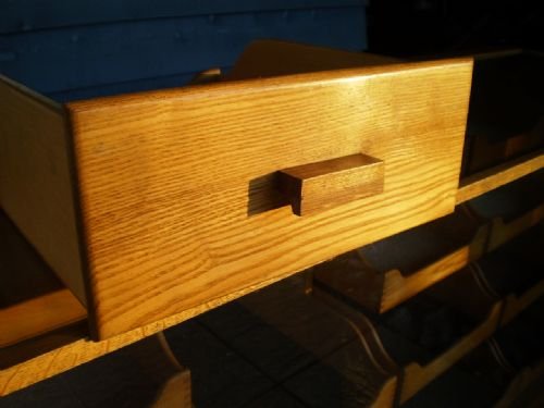 fig 4. Haberdashery cabinet drawers Oak by Yugin and sons London W1 c1920
