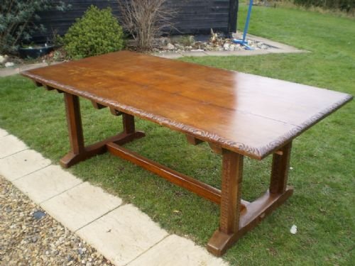 fig 1. Table Arts and crafts Oak refectory dining table c1880