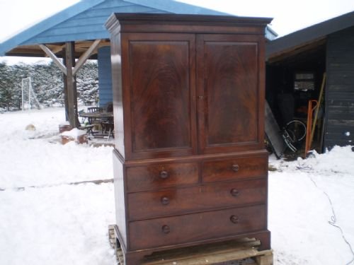 Chest of Drawers Linen Press George III Mahogany C1780