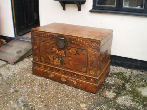 Chest Marriage Blanket Box Chinese Elm C1890